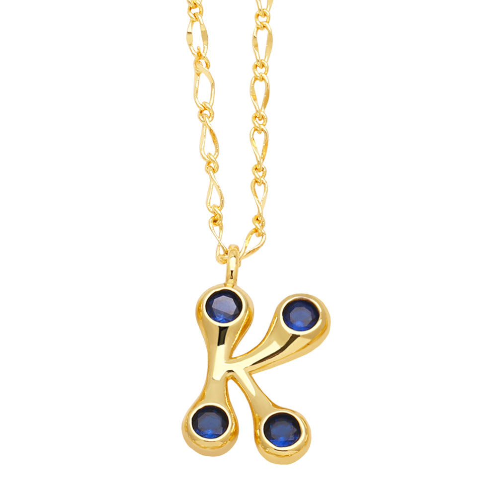 Wholesale 26 English Letters Gold Plated Necklace